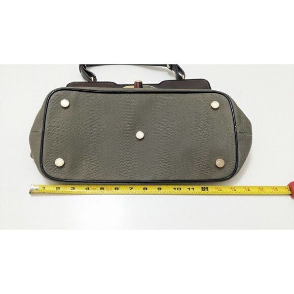 Authentic BVLGARI Isabella Rosselini Gray Brown Multi Jacquard Leather Handbag - Picture 9 of 11